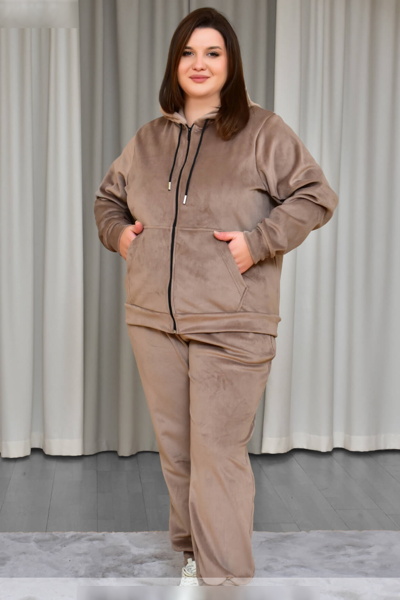 Велюровий спортивний костюм "Малібу" бежевий