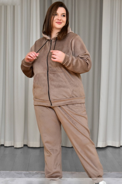 Велюровий спортивний костюм "Малібу" бежевий