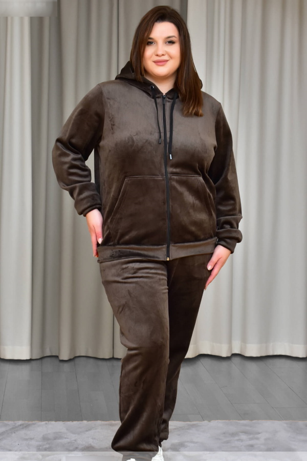 Велюровий спортивний костюм "Малібу" шоколад