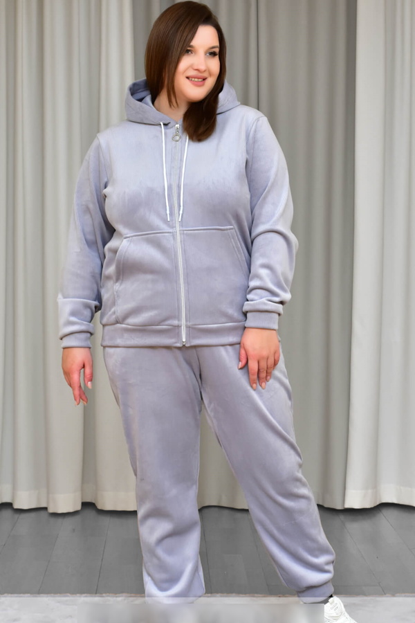 Велюровий спортивний костюм "Малібу" сірий