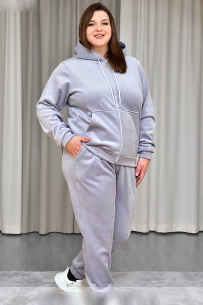 Велюровий спортивний костюм "Малібу" сірий