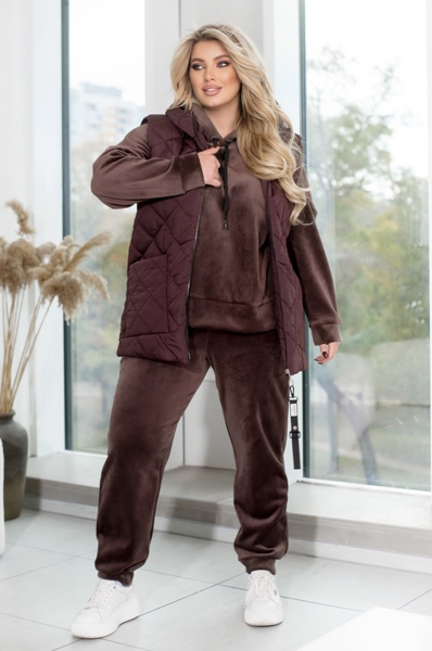Спортивний костюм-трійка "Кімбер" шоколад
