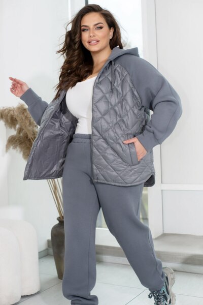 Теплий спортивний костюм "Мілорі" сірий