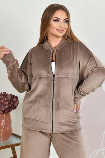 Спортивний костюм з велюру "Рікарді" бежевий