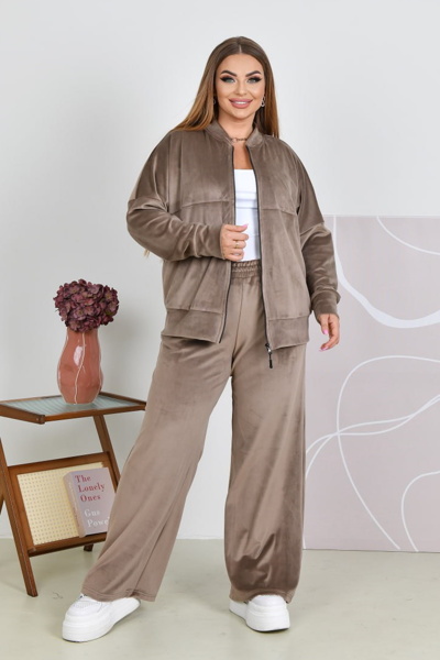 Спортивний костюм з велюру "Рікарді" бежевий