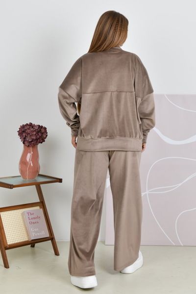 Спортивний костюм з велюру "Рікарді" бежевий