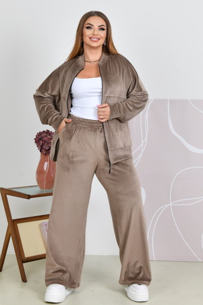 Спортивний костюм з велюру "Рікарді" бежевий