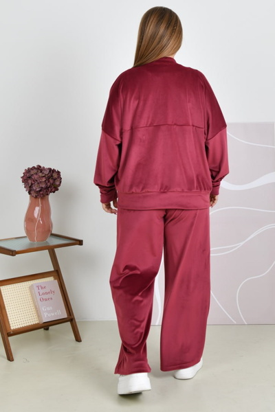 Спортивний костюм з велюру "Рікарді" бордовий