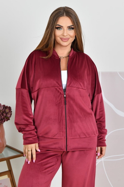 Спортивний костюм з велюру "Рікарді" бордовий
