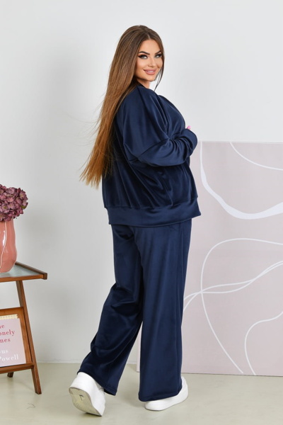 Спортивний костюм з велюру "Рікарді" синій