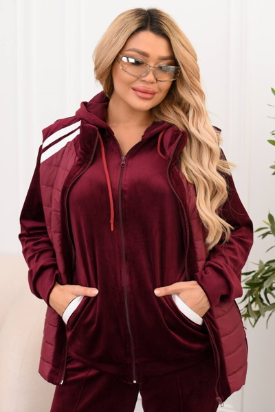 Костюм з велюру "Келлі" бордо