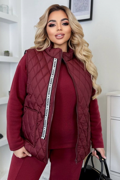 Теплий спортивний костюм-трійка "Натін" бордо