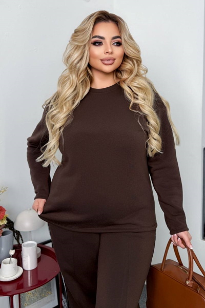 Теплий спортивний костюм-трійка "Натін" шоколад