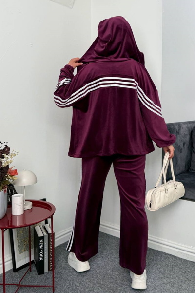 Костюм з велюру "Нейм" марсала