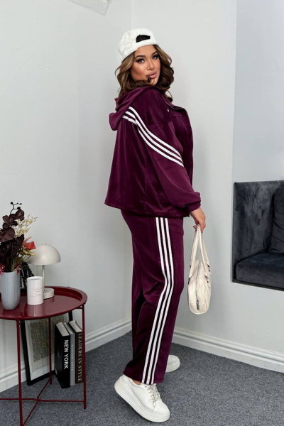 Костюм з велюру "Нейм" марсала