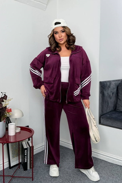 Костюм з велюру "Нейм" марсала