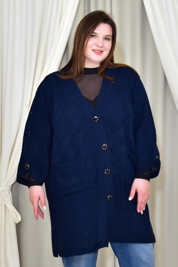 В'язаний кардиган "Вікторі" темно-синій