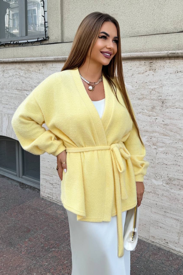 Кардиган з альпаки "Челсі" жовтий