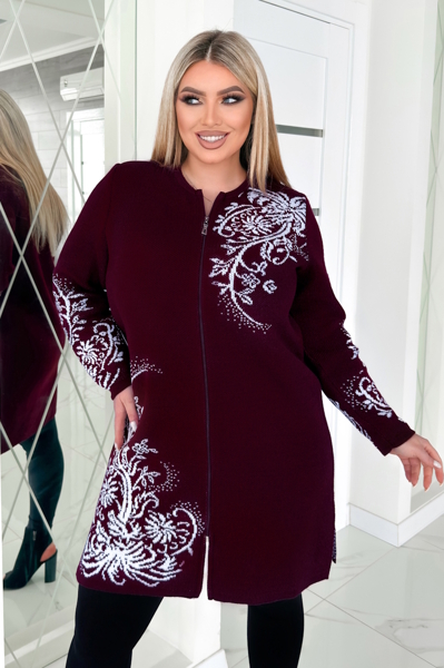 В'язаний кардиган "Евердіна" бордо