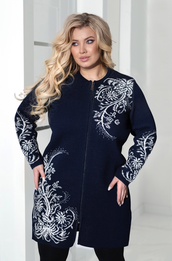 В'язаний кардиган "Евердіна" темно-синій