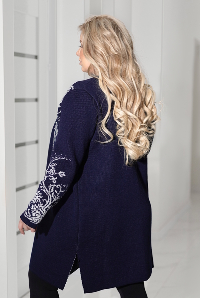 В'язаний кардиган "Евердіна" темно-синій