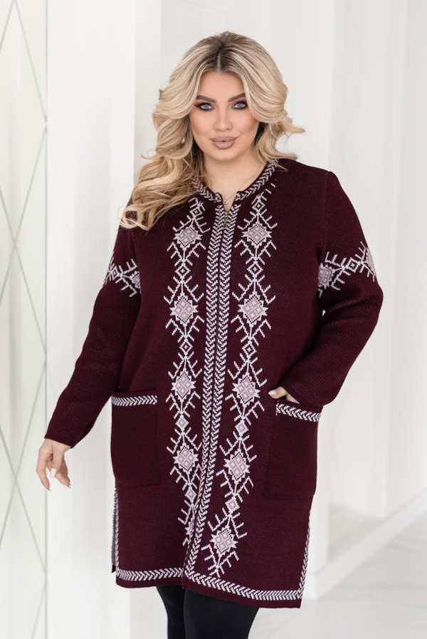 В'язаний кардиган "Круа" бордо