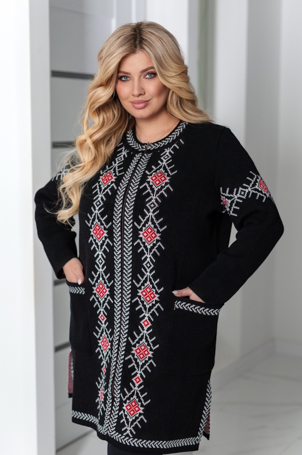 В'язаний кардиган "Круа" чорний-1