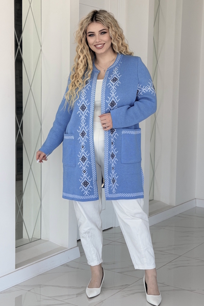 В'язаний кардиган "Круа" голубий