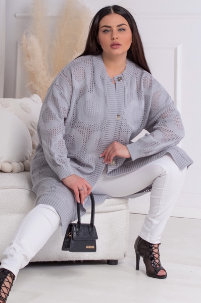 В'язаний кардиган "Вірджинія" сірий