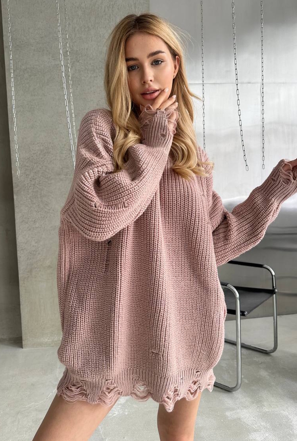 В'язаний светр "Фібі" пудра