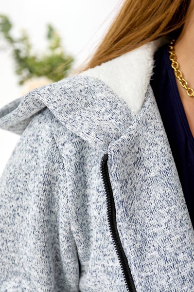 Бомбер на хутрі "Невада" голубий