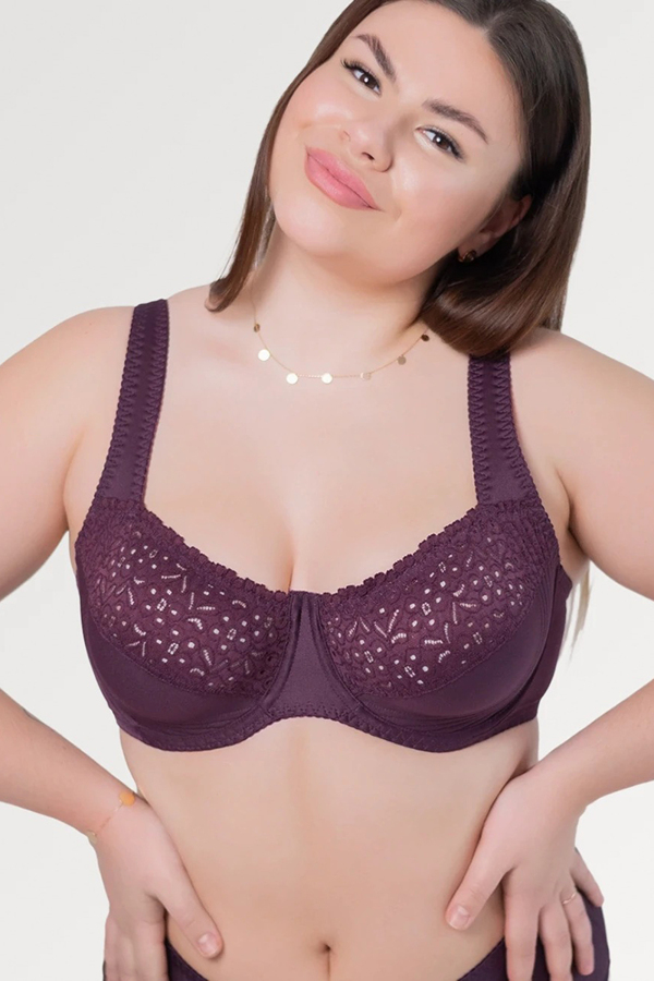 Бюстгальтер на каркасах "Джоан" сливове вино