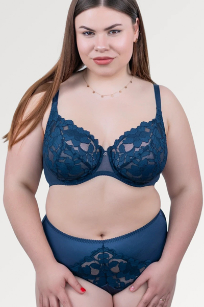 Бюстгальтер на кісточках "Сальма" синій floral