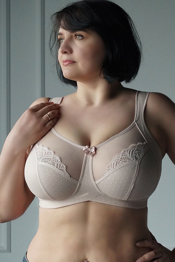 Бюстгальтер "Лакоста" срібний-піон