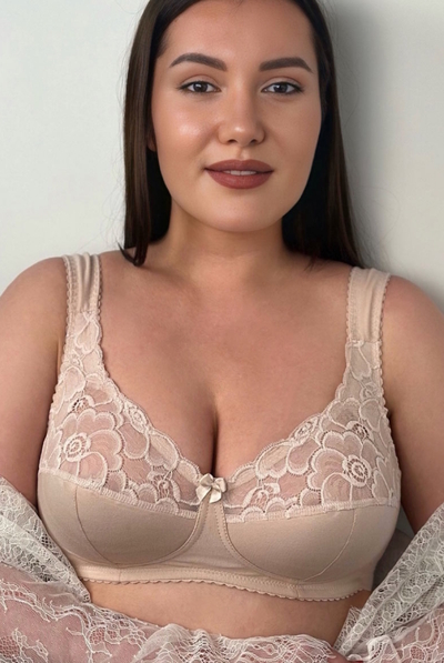 Бавовняний бюстгальтер "Паола" срібний-піон